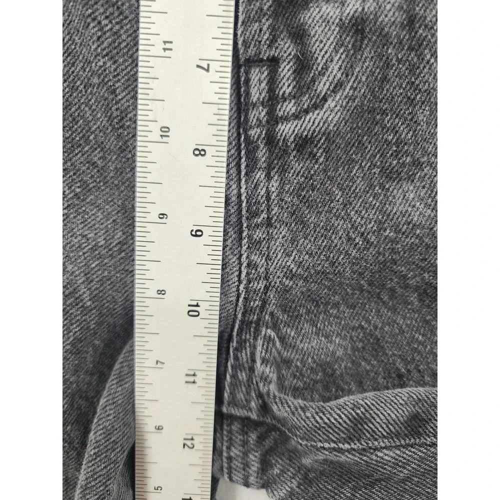PacSun High Rise Straight Leg Jeans 26 Washed Black Button Fly Raw Hem Denim